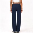 thumbnail image 5 of Pajama Pants for Women Soft Wide Leg Pants Flowy Comfy Casual Lounge Yoga Capri Pants 28" 29" Inseam Navy S, 5 of 6