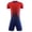 CL241 Red, variant on Yuncity Toddler Boys Outfit Short Sleeve Crew Neck Gradient Color Tops With Shorts 2 Pieces Set Summer Youth Sport Football Outdoor Daily Wear Kids Clothes Set Size 6-7 Years Black