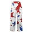 thumbnail image 5 of HEILAU Independence Day Pants for Women 4th Of July Wide Leg Patriotic Elastic Waist Red White And Blue With Pockets Linen Pants, 5 of 5