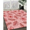 thumbnail image 2 of Ahgly Company Indoor Round Patterned Grapefruit Red Area Rugs, 5' Round, 2 of 6
