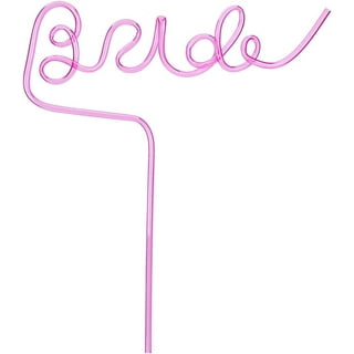 Koyal Wholesale Bachelorette Straws | 11 x 10 Inches Bride Straw, Hot Pink | Perfect Bachelorette Gifts, 10-Pack