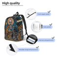 thumbnail image 3 of Disketp Coffee-Drinking Skull Mochila de Lona Estampada, Mochila Escolar de Viaje Ligera para Estudiantes y Portátil-Medium, 3 of 5