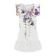 thumbnail image 4 of Vestido estampado con cuello en V y dobladillo con volantes en la parte delantera con botones casuales de verano para mujer Fridja  hj4763, 4 of 5
