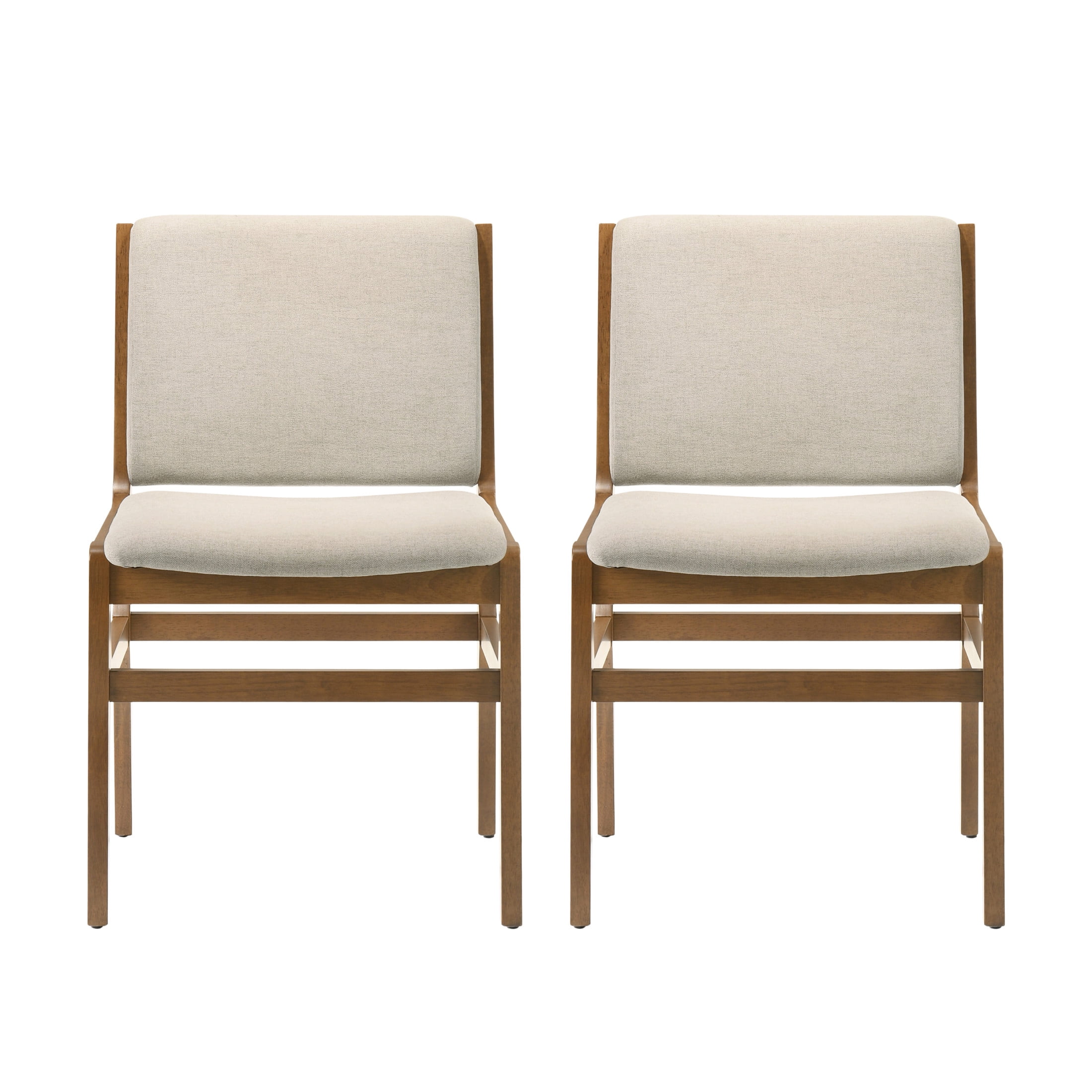 Christopher Knight Home 33"H Upholstered Armless Dining Chairs, Rubberwood Frame, Wheat, Set of 2