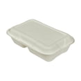 thumbnail image 4 of White Hinged Clamshell Take Out Food Containers [100 Pack] Heavy Duty Disposable To-Go Containers for Restaurants, Food Trucks, Meal Prep - Microwave & Freezer Safe (2 Compartment - 9 x 6 x 3), 4 of 7