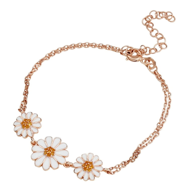 White Daisy Flower Bracelet