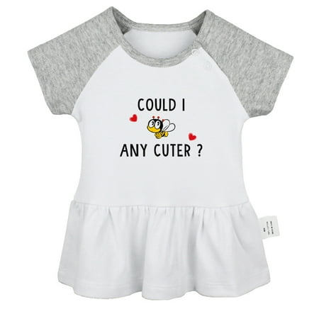 

Could I Any Cuter Funny Dresses For Baby Newborn Babies Skirts Infant Princess Dress 0-24M Kids Graphic Clothes (Gray Raglan Dresses 6-12 Months)
