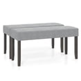 thumbnail image 1 of Costway 2 PCS Upholstered Bench with Padded Seat Solid Rubber Wood Legs for Living Room, 1 of 9