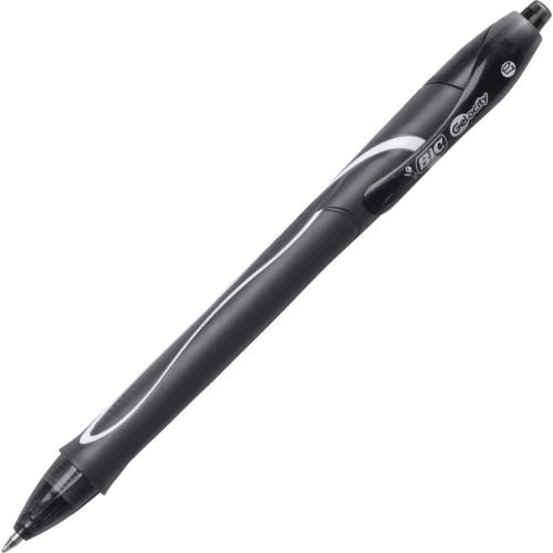 BIC Gel-ocity .7mm Retractable Pen Medium Pen Point - 0.7 mm Pen Point Size - Retractable - Black Gel-based Ink - 12 / Dozen