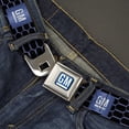 thumbnail image 2 of GM General Motors Belt, Seatbelt Buckle Belt, GM Bug Logo Honeycomb Grill Black Blues White, 32 to 52 Inches, 2 of 7