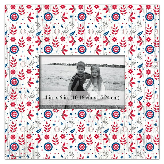 Chicago Cubs 10'' x 10'' Floral Pattern Frame