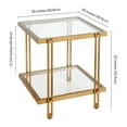 thumbnail image 5 of Evelyn&Zoe Inez 20" Wide Square Side Table with MDF Shelf, Brass/Walnut, 5 of 7