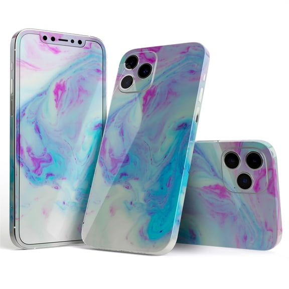 DesignSkinz Marbleized Pink and Blue Paradise V371 Full-Body Skin Decal Wrap Cover for iPhone 16