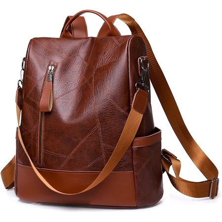 Durable Anti-Theft Backpack Women's Daypack Shoulder Bag Ladies Rucksack with Adjustable Straps and Multiple Pockets Waterproof PU Leather Knapsack for Everyday Use Travel Work Leisure