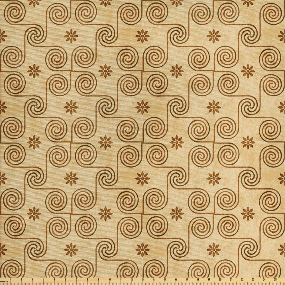 Vintage Upholstery Fabric by the Yard, Art Deco Inspired Spiral Vortex