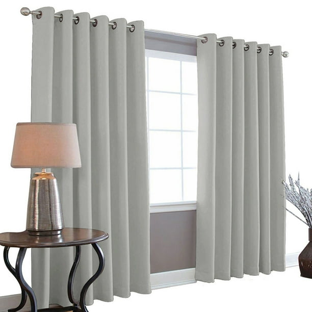 Cortinas Blackout 275cm Ancho X 215cm De Largo En 2 Paneles, 100% Microfibra Poliéster GRIS CENIZA