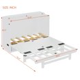 thumbnail image 4 of Full Size Murphy Bed Wall Bed with Large Storage Drawer, USB Charging Ports, Solid Wood Multi-Functional Cabinet Bed for Small Spaces (White), 4 of 9