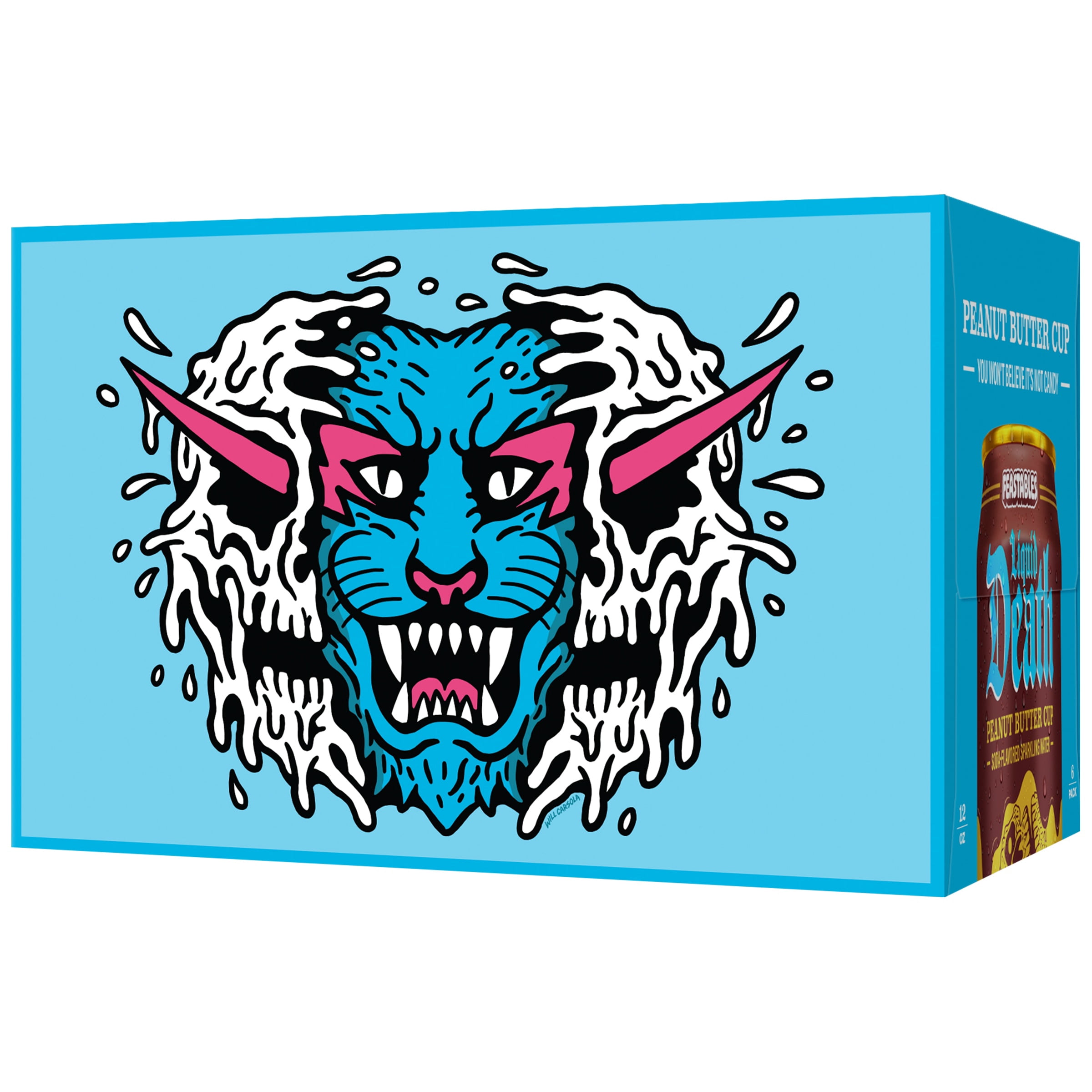 Liquid Death Sparkling Water, Feastables Peanut Butter Cup 12 fl oz. Cans (6-Pack)