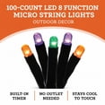 thumbnail image 3 of Indoor/Outdoor 100-Count Battery-Operated LED 8-Function Micro String Lights, Multicolor, 33', Halloween by Way To Celebrate, 3 of 8