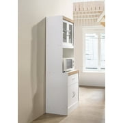 Hodedah Kitchen Cabinet with 1-Drawer, plus Space for Microwave in White