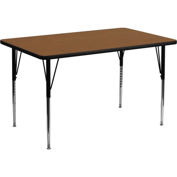 Pemberly Row 31" x 24" X 48" High Pressure Laminate Top Activity Table in Oak