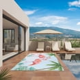 thumbnail image 2 of Summer Pink Flamingo Outdoor Rug for Patio/Deck/Porch, Non-Slip Large Area Rug 3 x 5 Ft, Coastal Tropical Plants Flowers Indoor Outdoor Rugs Washable Area Rugs, Reversible Camping Rug Carpet Runner, 2 of 8