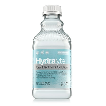 Hydralyte Oral Electrolyte Solution Color-Free Lemonade, 33.8 Oz
