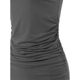 thumbnail image 4 of A2Y Women's Fitted Premium Fabric Side Ruched Sleeveless Top Ash Grey 2X, 4 of 5