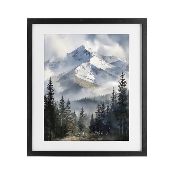 Stupell Industries Traditional Snow & Mist Alpines Black Framed Print Under Glass, 13 x 16, by Franklyn Gregory