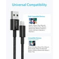 thumbnail image 5 of Anker Premium Nylon Lightning Cable, 6ft, MFi Certified Charging, Black [2-Pack], 5 of 6