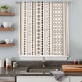 thumbnail image 4 of Boho Ethnic Sheer Curtains 63 Inches Long, Aztec Bohemian Vintage Geometric Brown Rustic Light Filering Curtains, Breathable Simi Curtain Privacy Drapes for Living Room Bedroom Window Treatment, 4 of 9