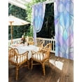 thumbnail image 5 of nqOlkjepod Outdoor Curtains for Patio Waterproof, Stained Glass Outdoor Privacy Panels Grommet, Blue Purple Floral Geometric Blackout Outside Curtains for Porch/Cabana/Pergola 54"x108", 2 Panels, 5 of 8