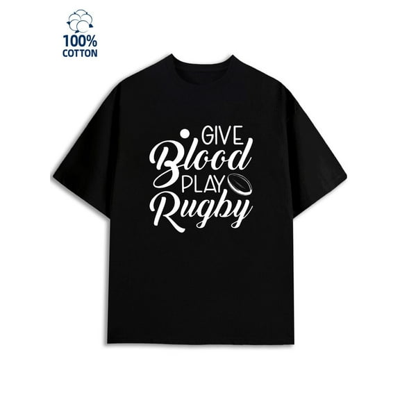 Rugby Tee men 180G 100% Cotton black Original Unisex Shirt Cotton tshirts Funny Unisex Shirt Graphic Tee tshirts Fashion Unisex Shirt Crewneck tshirts Retro Unisex Shirt Short Sleeve tshirts