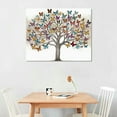 thumbnail image 2 of JEUXUS Butterfly Pictures Wall Art Large Tree of Life Painting on Canvas Framed Colorful Butterflies Prints Artwork for Living Room Bedroom Decor 20"x16", 2 of 4
