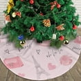 thumbnail image 3 of XMXY Halloween Christmas Tree Skirt, Love Parisian Pink Style Holiday Party Indoor Decorations Ornaments, 30 Inch, 3 of 5
