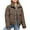Brown puffer jacket women, variant on Womens Winter Puffer Jackets Warm Zip up Button Down Coats Winter Going Out Outerwear Solid Color Quilted Puffy Jacket with Pockets Black XXL