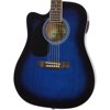 Jameson Guitars Blue Left Handed Thinline Full Size Acoustic Electric Guitar With Case And Picks