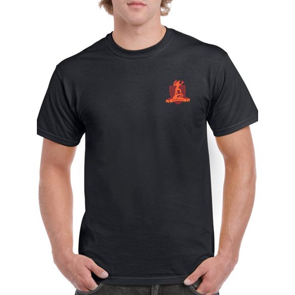Pocket Wolf Complement Men Black T-Shirt, Male Large