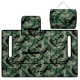 thumbnail image 4 of COEQINE Golf Cart Seat Towel Blanket Cover with Handle for Folded Carrying and Storage, Quilted Padding, 4 Storage Pockets, Compatible with Most 2 Seat Cart, Green Camouflage Golfer, 4 of 8