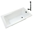 thumbnail image 4 of Streamline N-4400-757-BL 60 in. x 32 in. Acrylic Soaking Drop-In Bathtub in Glossy White, With External Drain in Matte Black, 4 of 13