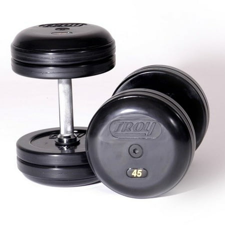 Troy Barbell 25 lbs Pro-Style Rubber Dumbbells (Set of 2)