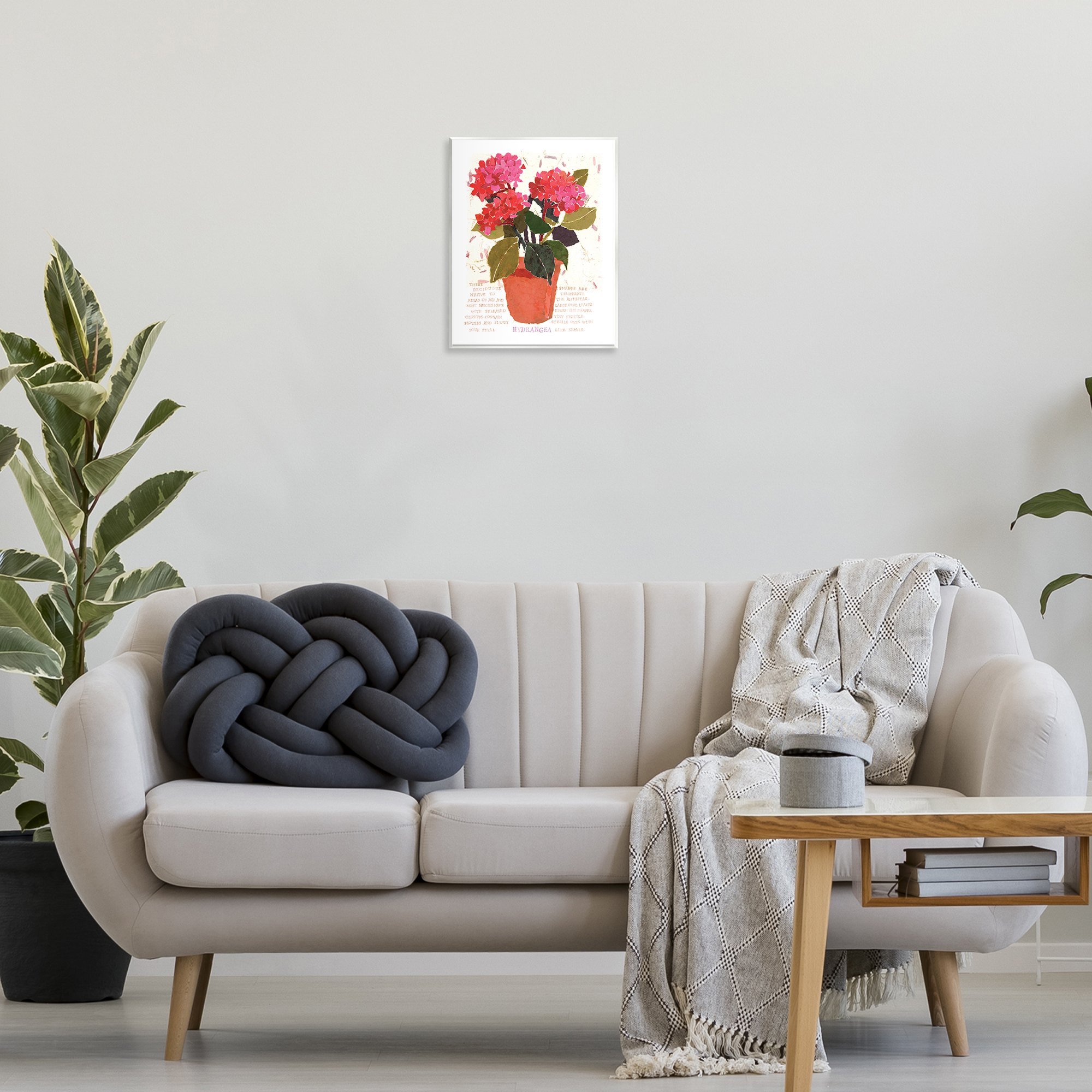 Stupell Industries Bold Red Hydrangea Botanical & Floral Painting Unframed Art Print Wall Art, 11 x 14