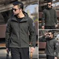 thumbnail image 4 of Skymirror Men's Fleece Jacket Hooded Thermal Windbreaker Full Zip Up Fall Winter Plush Coats with Pockets for Safari Hiking Workwear, 4 of 8