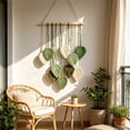 thumbnail image 6 of Hand Woven Cotton Rope Leaf Macrame Wall Hanging, Wall Hanging Boho Woven Tapestry, Bohemian Leaf Modern Chic Wall Art for Living Room, Bedroom, Apartment(C), 6 of 7