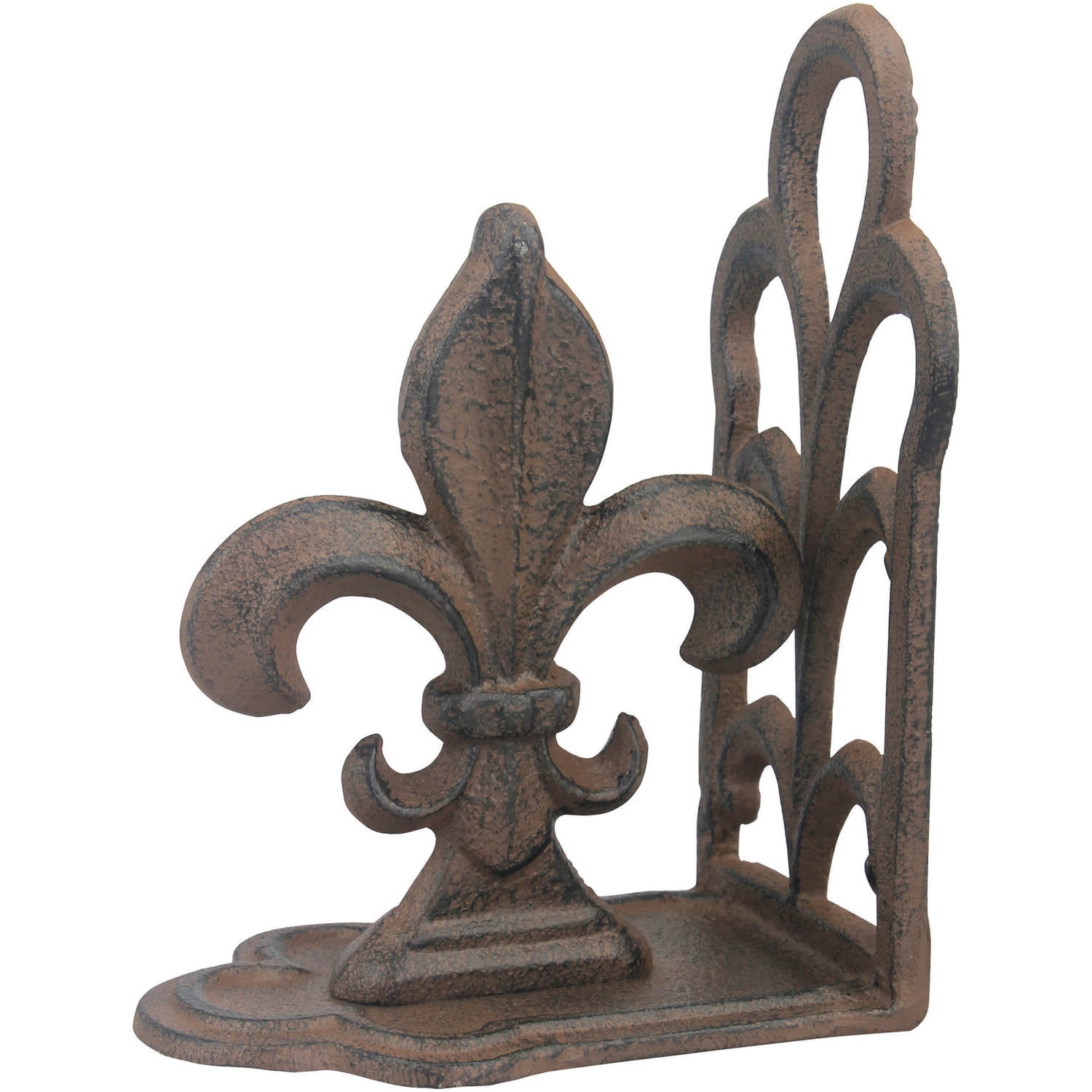 Set of 2 Rustic Cast Fleur De Lis Bookends
