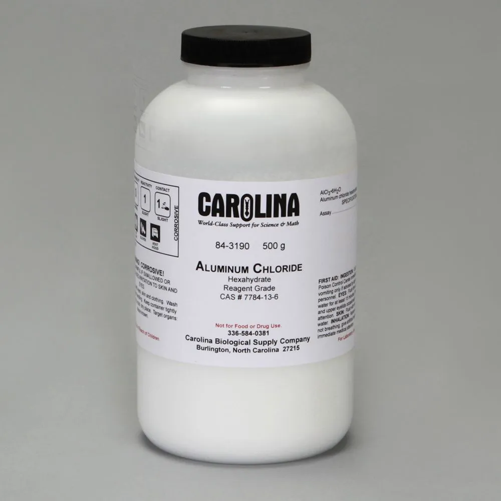 Aluminum Chloride 6-Hydrate, Crystal, Reagent Grade, 500 G