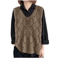 thumbnail image 3 of Rvasteizo Tank Tops for Women Solid V Neck Knit Sleeveless Loose Hollow Pullover Breathable Ladies Blouse, 3 of 5