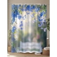 thumbnail image 4 of Shower Curtains Blue Flower Bath Curtain Spring Landscape Waterproof Bathroom Shower Curtain Set with Hooks Decoration 72 x 84 Inches, 4 of 7