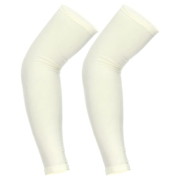 Uxcell Sun Protection Arm Sleeves for Men and Women Compression Cooling Sun Sleeves XL Size 1 Pair Spandex Beige