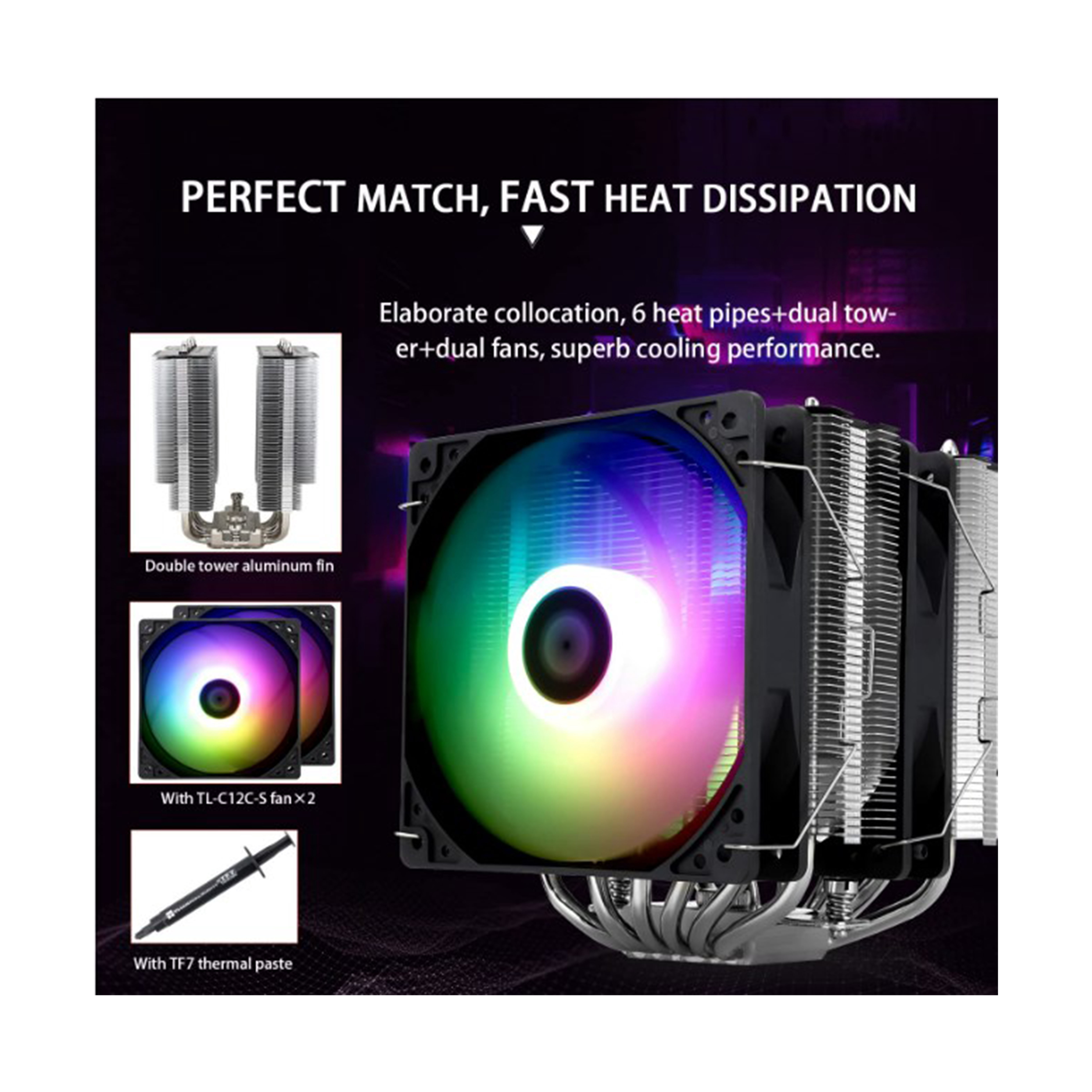 Thermalright PEERLESS ASSASSIN 120 SE ARGB CPU Cooler - Dual TL-C12C-S PWM Fan - Aluminum Heatsink Cover - AGHP Technology - AMD AM4-AM5-Intel LGA1700-115X-1155-1200-1851